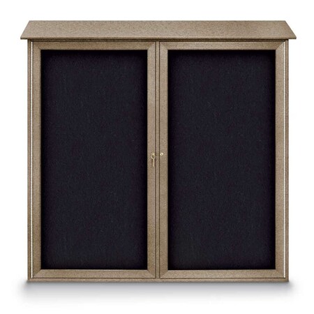 United Visual Products Indoor Enclosed Combo Board, 48"x36", Satin Frame/Wht Porc & Blue Spruce UVCB4836-WHTPORC-BLSPRU